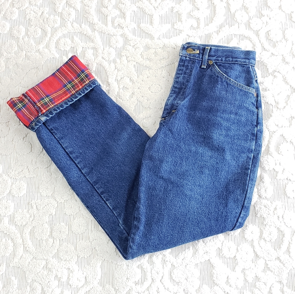 L.L. Bean vintage high waisted flannel lined jeans